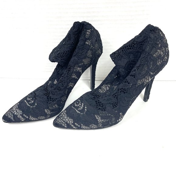 Sexy NM Chales David Player Pull-On Lace Pump - Picture 8 of 12